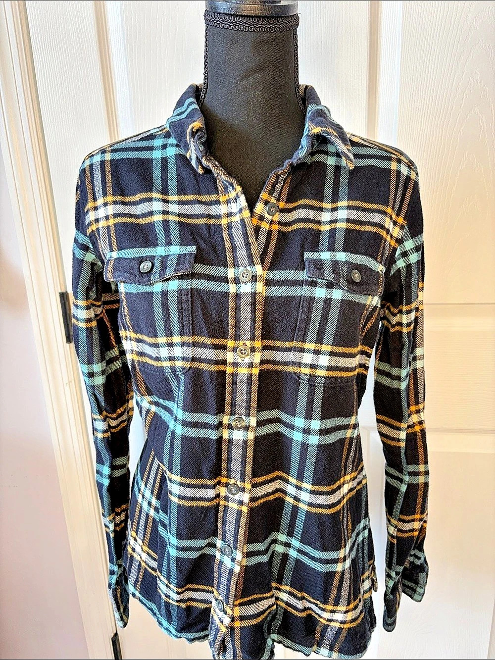 Patagonia Organic Cotton Womens Flannel Shirt Plaid Size 6